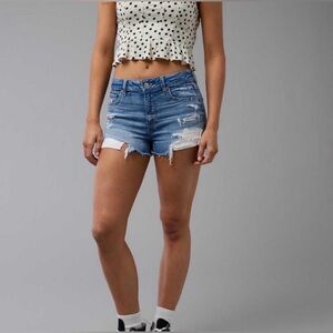 American Eagle Outfitters Distressed Light Blue Denim Shorts